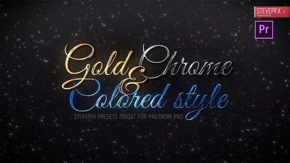 تایتل آماده پریمیر پرو 2021 تم فلزی و طلایی Gold Chrome Colored Steel Titles تایتل آماده پریمیر پرو 2021 تم فلزی و طلایی Gold Chrome Colored Steel Titles
