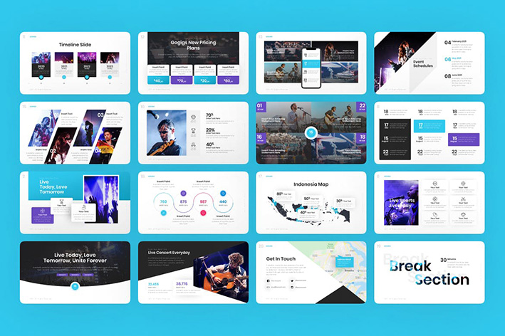 قالب پاورپوینت حرفه ای موسیقی و کنسرت Gogigs Music Event Powerpoint Template قالب پاورپوینت حرفه ای موسیقی و کنسرت Gogigs Music Event Powerpoint Template