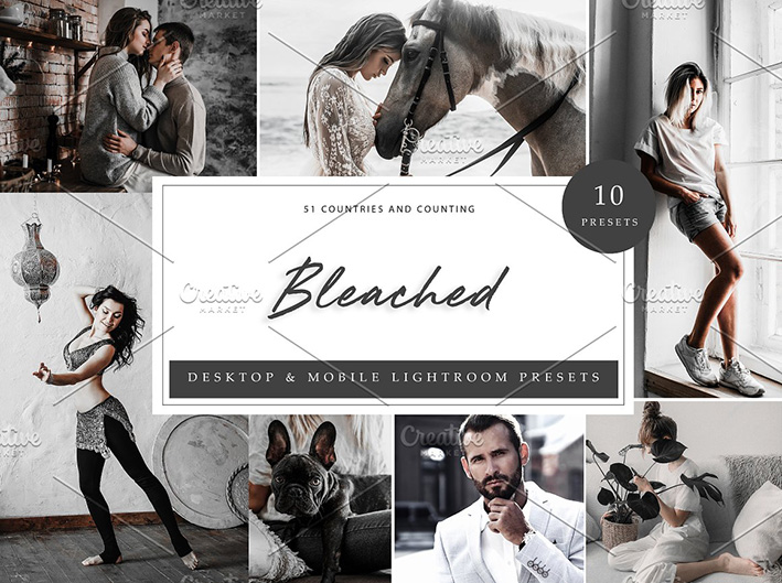 پریست لایت روم سینمایی حرفه ای تم نقره ای Bleached Lightroom Presets پریست لایت روم سینمایی حرفه ای تم نقره ای Bleached Lightroom Presets