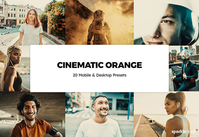 پریست لایت روم و پریست کمرا راو فتوشاپ و لات رنگی Cinematic Orange Lightroom Presets & LUTs