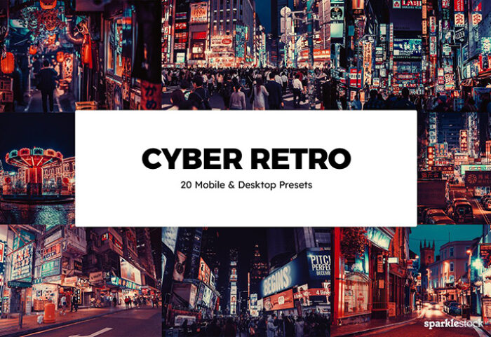 پریست لایت روم و پریست کمرا راو فتوشاپ و لات رنگی Cyber Retro Lightroom Presets