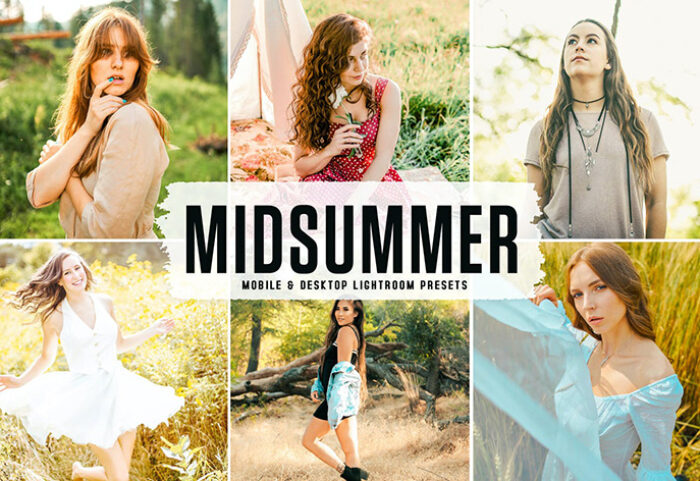 40 پریست لایت روم تابستان و کمرا راو و اکشن فتوشاپ Midsummer Lightroom Presets