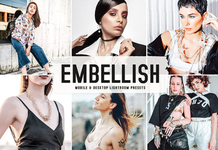 40 پریست لایت روم فشن و پریست کمرا راو و اکشن فتوشاپ Embellish Lightroom Presets