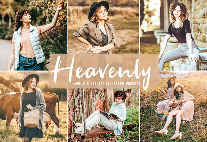40 پریست لایت روم فضای باز و پریست کمرا راو و اکشن فتوشاپ Heavenly Lightroom Presets