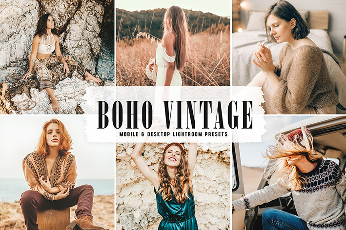 40 پریست لایت روم و پریست کمرا راو و اکشن فتوشاپ Boho Vintage Lightroom Presets 40 پریست لایت روم و پریست کمرا راو و اکشن فتوشاپ Boho Vintage Lightroom Presets