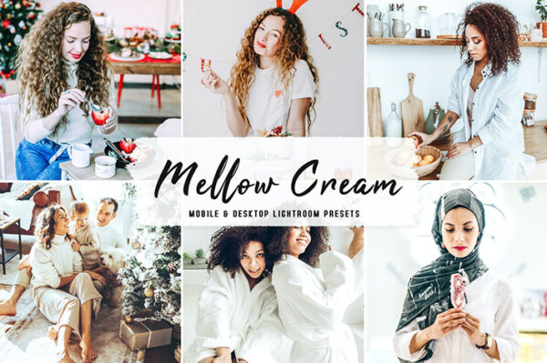 40 پریست لایت روم و پریست کمرا راو و اکشن فتوشاپ Mellow Cream Lightroom Presets