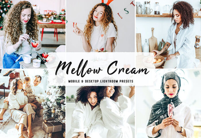 40 پریست لایت روم و پریست کمرا راو و اکشن فتوشاپ Mellow Cream Lightroom Presets