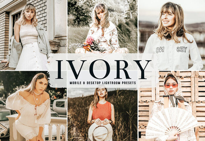 40 پریست لایت روم و کمرا راو و اکشن فتوشاپ Ivory Lightroom Presets