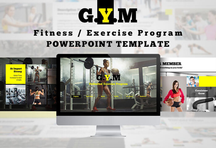 قالب پاورپوینت حرفه ای ورزشی با 38 اسلاید Fitness Center Powerpoint Template