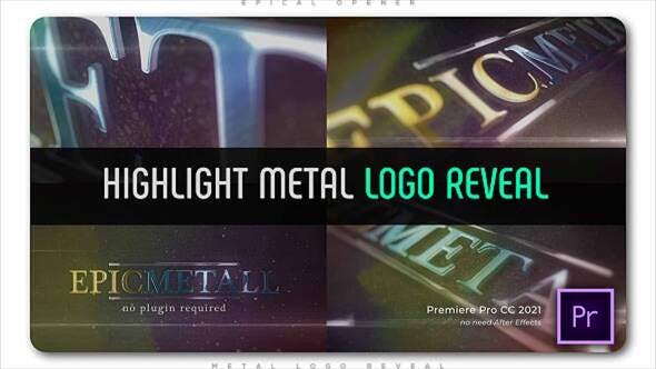 پروژه پریمیر لوگو حرفه ای 2021 افکت متالیک Highlight Metal Logo Reveal پروژه پریمیر لوگو حرفه ای 2021 افکت متالیک Highlight Metal Logo Reveal