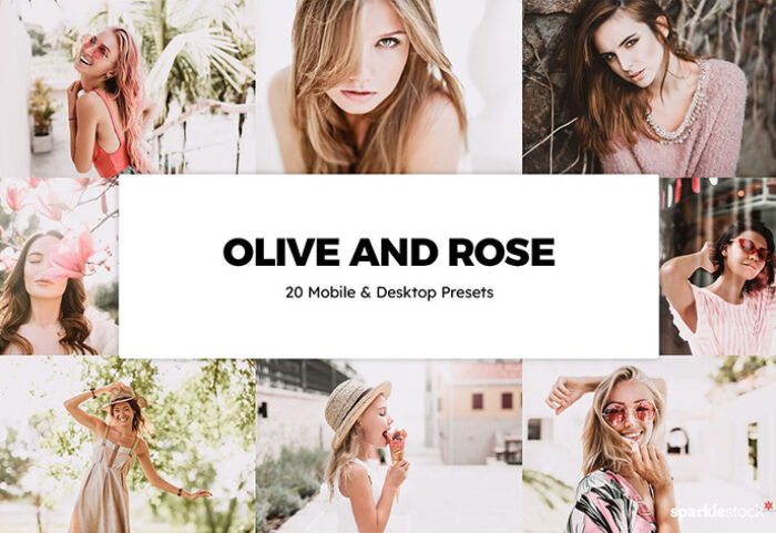 پریست لایت روم و پریست کمرا راو فتوشاپ و لات رنگی Olive and Rose Lightroom Presets