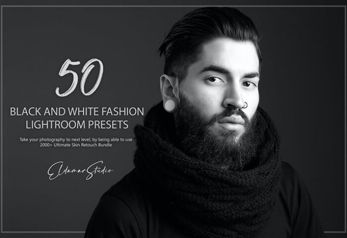 100 پریست لایت روم سیاه و سفید فشن Black and White Fashion Lightroom Presets