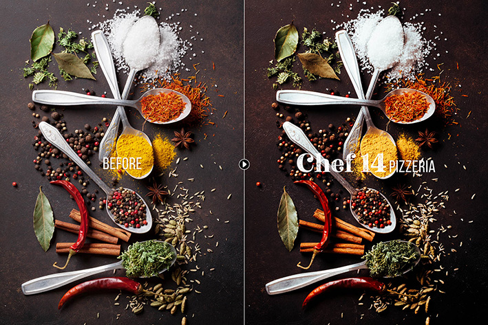 150 پریست لایت روم غذا و پریست کمرا راو فتوشاپ Chef Food Presets Lightroom