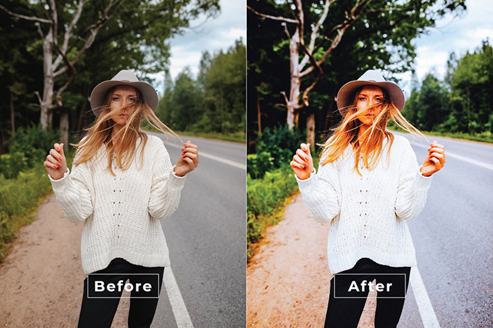 20 پریست لایت روم رنگی تم تناژ سینماتیک Adia Lightroom Preset