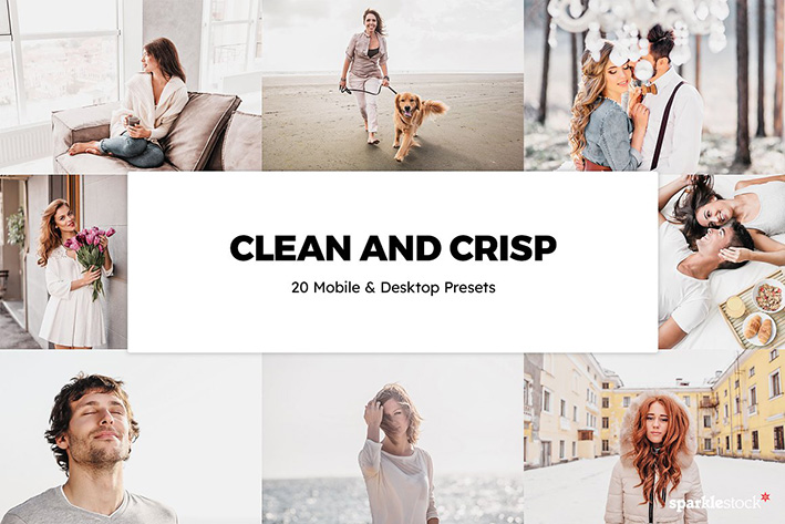 20 پریست لایت روم روشن و کمرا راو و لات رنگی Clean and Crisp Lightroom Presets 20 پریست لایت روم روشن و کمرا راو و لات رنگی Clean and Crisp Lightroom Presets