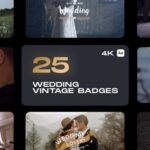 25 تایتل عروسی رزولوشن 4K افتر افکت Wedding Vintage Badges