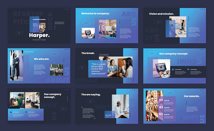 35 قالب پاورپوینت و گوگل اسلایدر تم استارت آپ Start Up Pitch Deck Powerpoint Templates