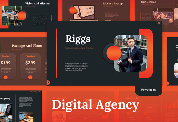 35 قالب پاورپوینت و گوگل اسلایدر تم شرکت دیجیتال مارکتینگ Digital Agency Powerpoint Templates