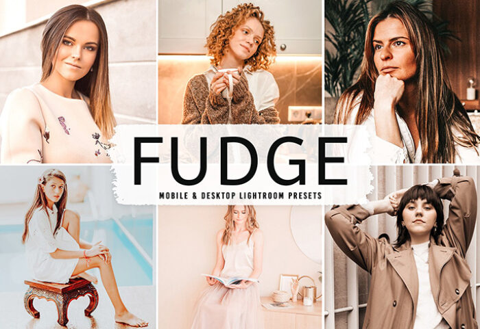 40 پریست لایت روم پرتره تم شکلاتی و پریست کمرا راو و اکشن فتوشاپ Fudge Lightroom Presets