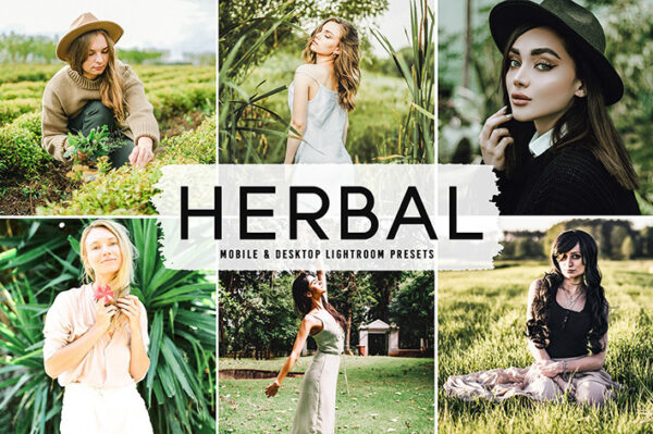 40 پریست لایت روم پرتره و پریست کمرا راو و اکشن فتوشاپ Herbal Lightroom Presets