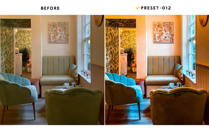 80 پریست لایت روم و پریست کمرا فتوشاپ و اکشن دکوراسیون داخلی Room Decor Presets Actions