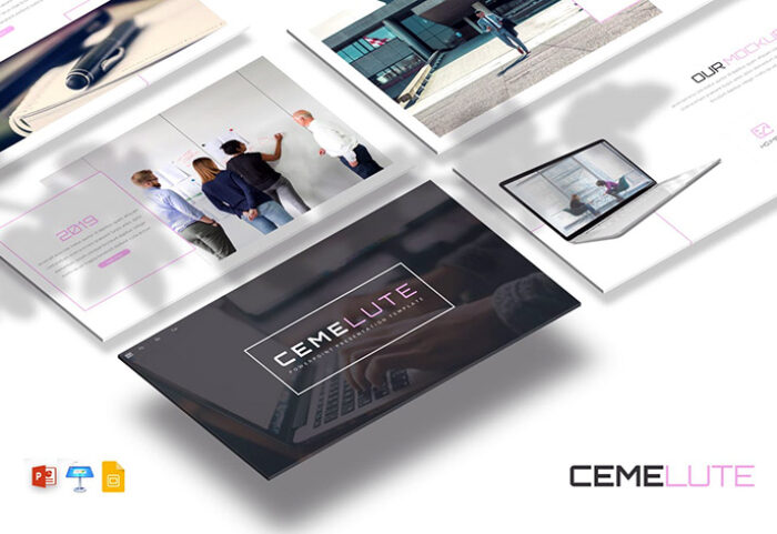 قالب پاورپوینت و گوگل اسلایدر تم معرفی شرکت Cemelute Presentation
