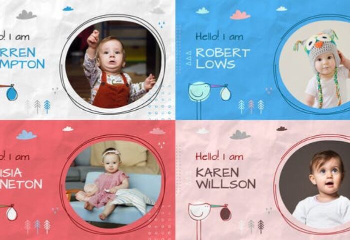 پروژه 2021 افتر افکت با موزیک اسلایدشو کودک Baby Album Slideshow
