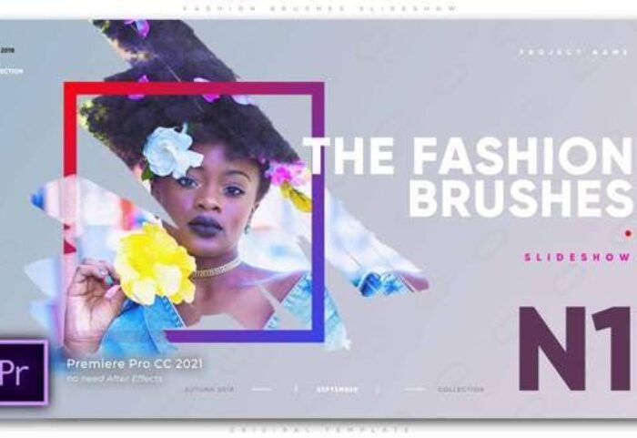 پروژه آماده پریمیر با موزیک افکت براش رنگ Fashion Brushes Slideshow