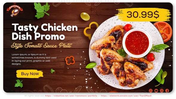 پروژه افتر افکت با موزیک تبلیغات رستوران Tasty Chicken Dish Promo پروژه افتر افکت با موزیک تبلیغات رستوران Tasty Chicken Dish Promo