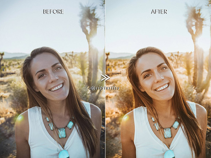 112 پریست لایت روم تم کویر گرم DESERT BABE Outdoor Portrait Presets