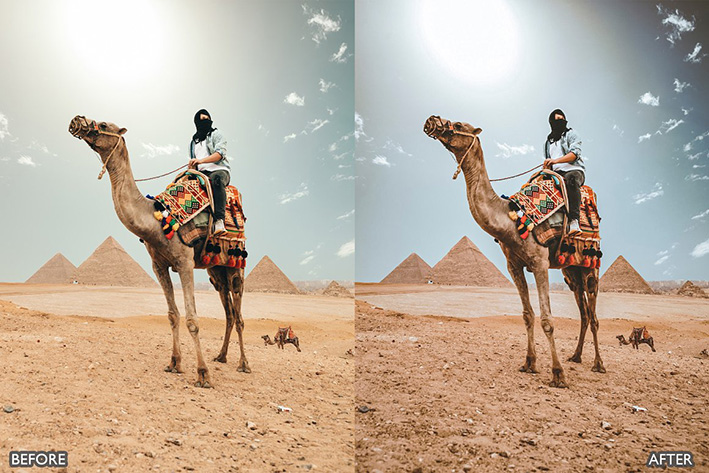 16 پریست لایت روم حرفه ای تم کویر Sahara Desert Lightroom Presets