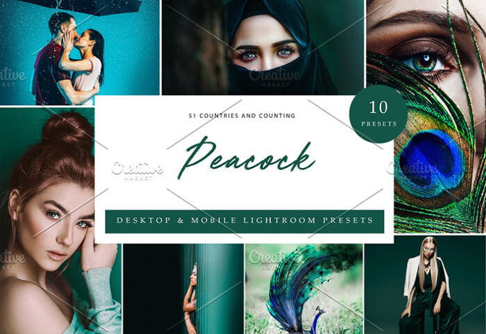 30 پریست لایت روم حرفه ای تم رنگی طاووس Lightroom Presets Peacock Presets