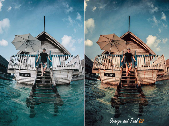 60 پریست لایت روم حرفه ای تناژ آبی نارنجی Orange Teal Lightroom Preset