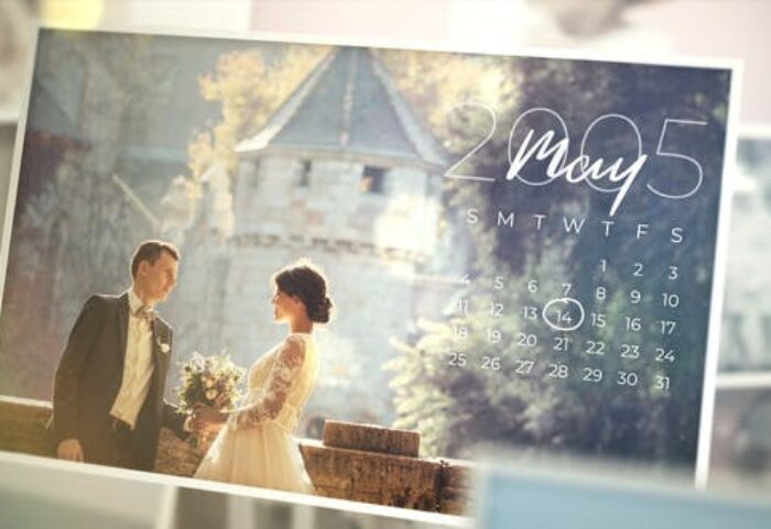 پروژه افتر افکت تقویم خاطرات با موزیک Sweet Memories Calendar Slideshow