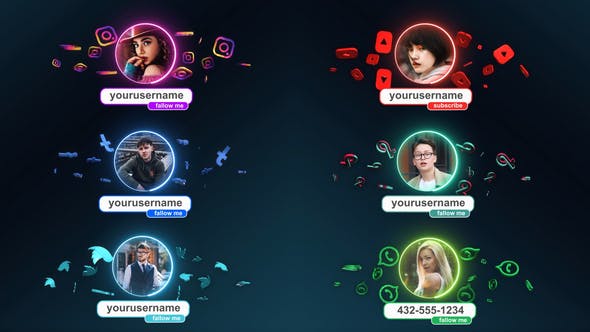 تایتل آماده پریمیر پرو زیر نویس شبکه های اجتماعی Social Media Lower Thirds تایتل آماده پریمیر پرو زیر نویس شبکه های اجتماعی Social Media Lower Thirds