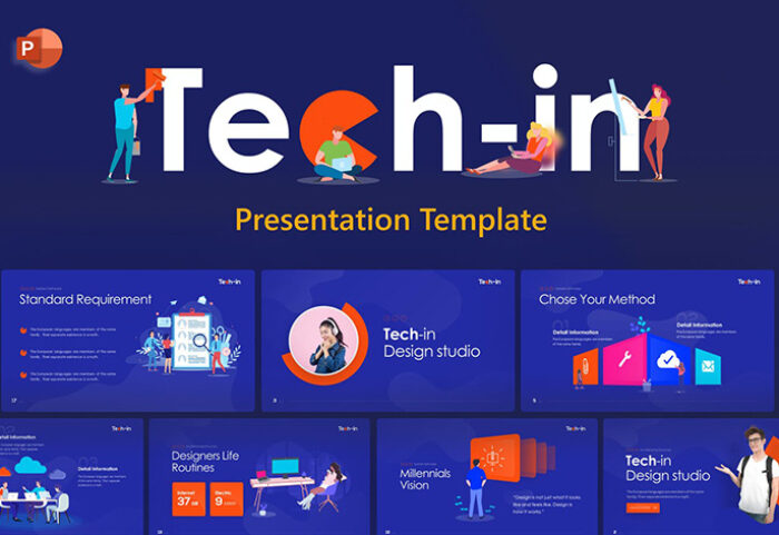 قالب پاورپوینت حرفه ای تم تکنولوژی Tech in Tech PowerPoint Template
