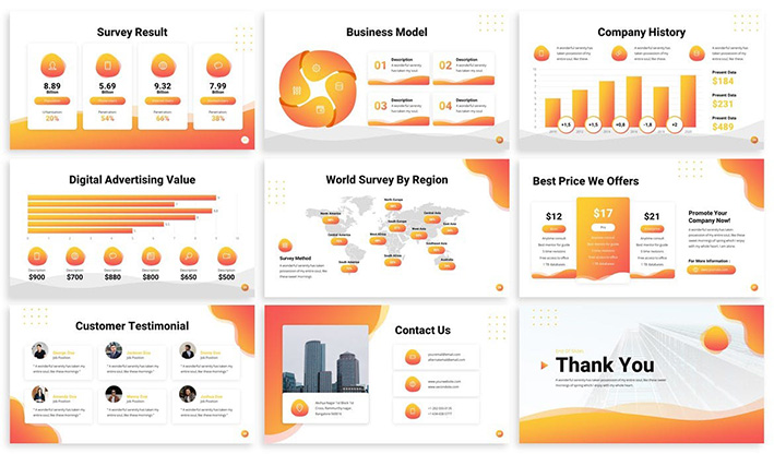 قالب پاورپوینت حرفه ای تم شرکتی Danello Agency Powerpoint Template