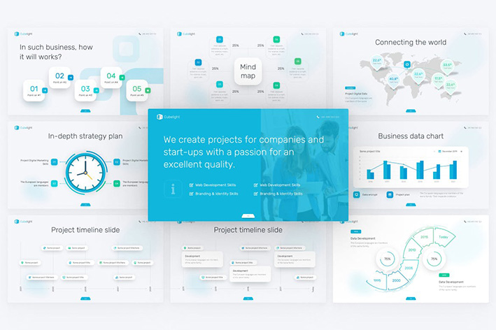 قالب پاورپوینت حرفه ای شرکتی و تجاری Cubelight Business PowerPoint Template