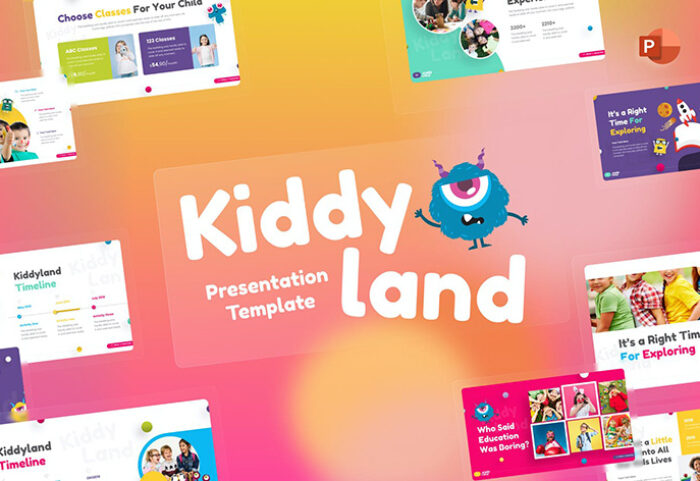 قالب پاورپوینت حرفه ای مهدکودک Kiddyland Education-Kids PowerPoint Template