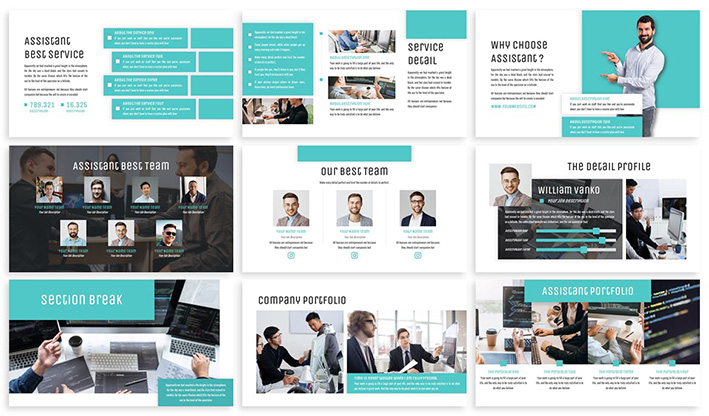 قالب پاورپوینت و گوگل اسلایدر تم تجارت Assistant Business Template Prensentation قالب پاورپوینت و گوگل اسلایدر تم تجارت Assistant Business Template Prensentation