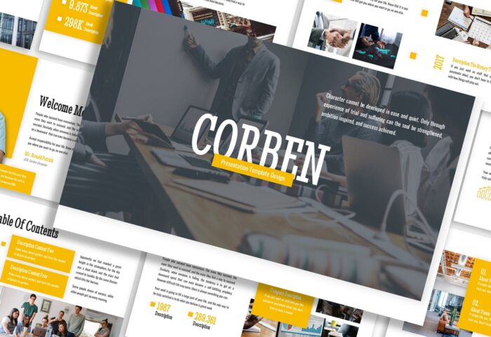 قالب پاورپوینت و گوگل اسلایدر تم تجارت Corben Business Template Prensentation