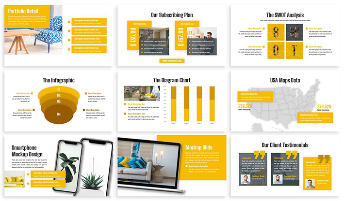 قالب پاورپوینت و گوگل اسلایدر تم تجارت Crimson Business Template Prensentation