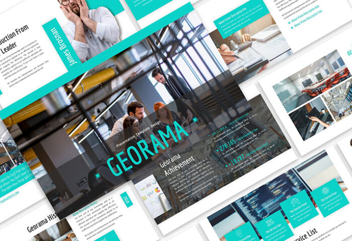 قالب پاورپوینت و گوگل اسلایدر تم تجارت Georama Business Template Prensentation