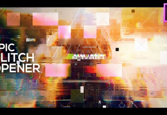 پروژه آماده پریمیر اسلایدشو افکت نویز با موزیک Glitch Opener Slideshow Premiere Pro