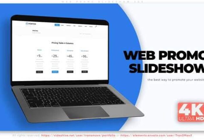 پروژه افتر افکت رزولوشن 4K تبلیغات طراحی وب سایت Web Promo Slideshow Z25