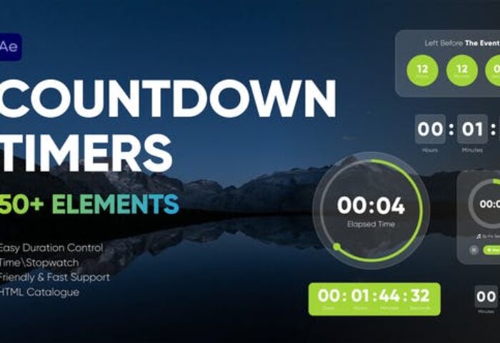 پروژه افتر افکت فوق حرفه ای ساخت تایمر زمان Countdown Timers