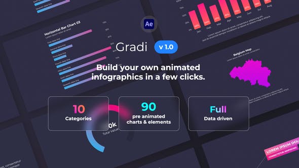 پروژه افتر افکت موشن گرافی اینفوگرافیک Gradi Gradient Infographics پروژه افتر افکت موشن گرافی اینفوگرافیک Gradi Gradient Infographics