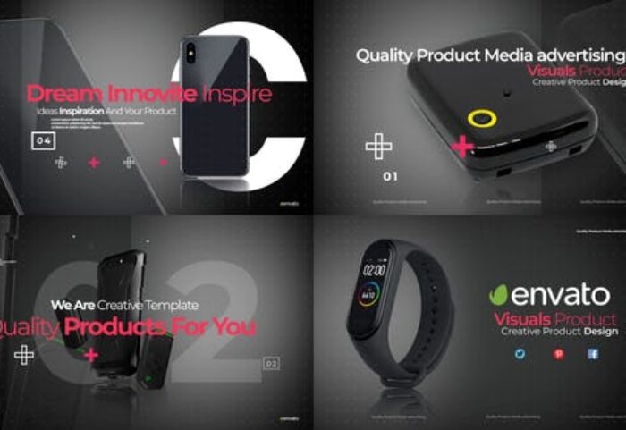 پروژه پریمیر حرفه ای با موزیک تبلیغات محصولات Visual Product Promo