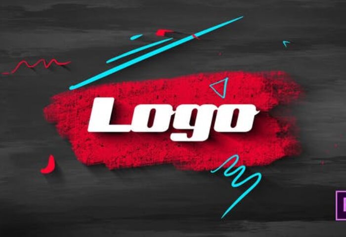 پروژه پریمیر لوگو افکت براش رنگ با موزیک Brush Scribble Logo