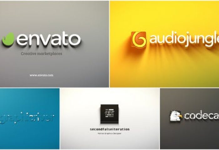 پکیج 5 پروژه پریمیر لوگو حرفه ای با موزیک Minimal Corporate Logo Pack